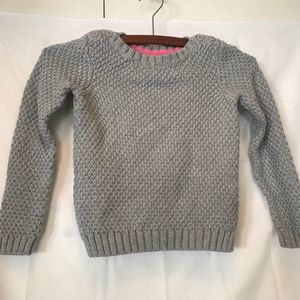 Mini Boden Cross Knit Shoulder Button Sweater Girls 7-8
